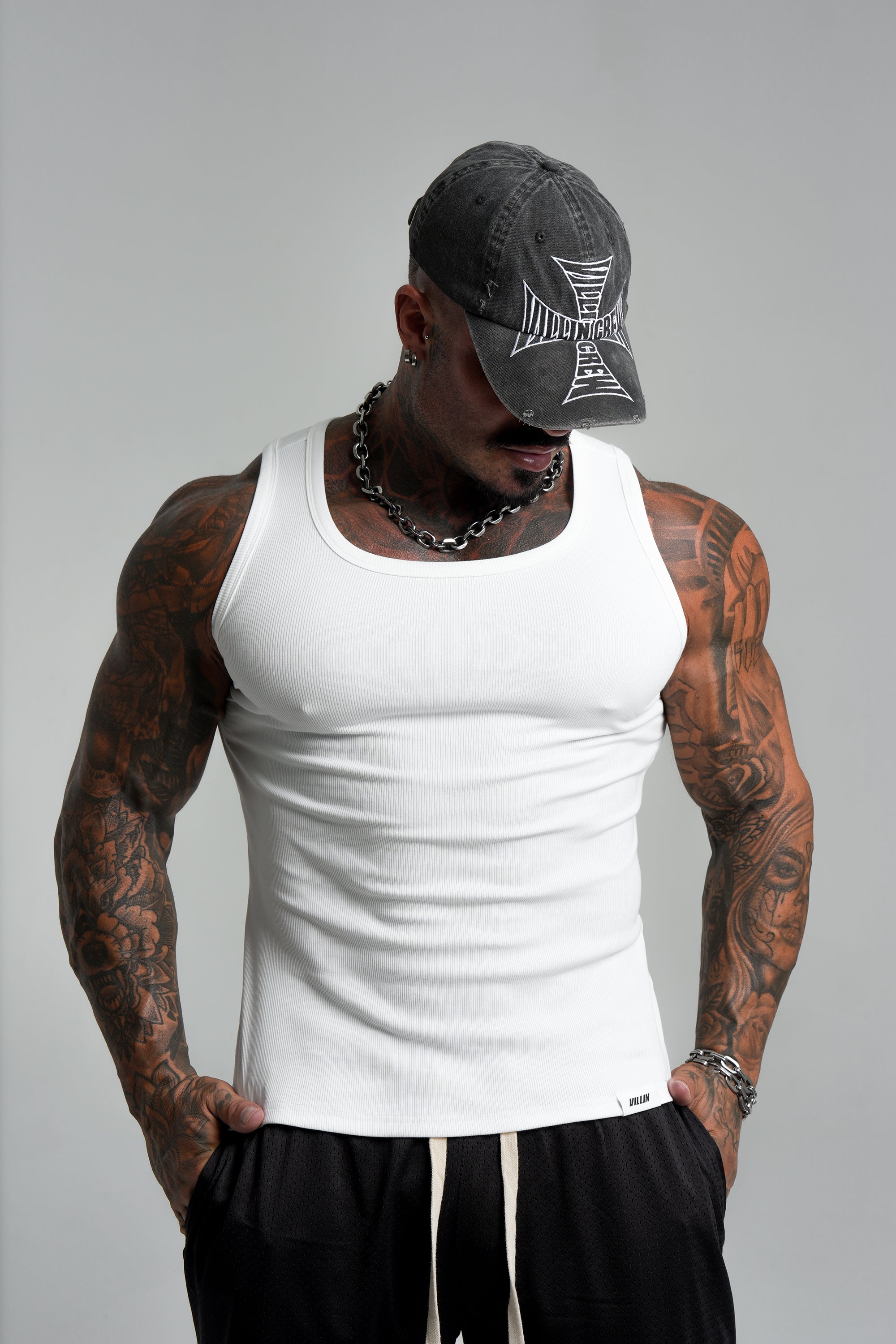 FITTED TANK - OFF WHITE