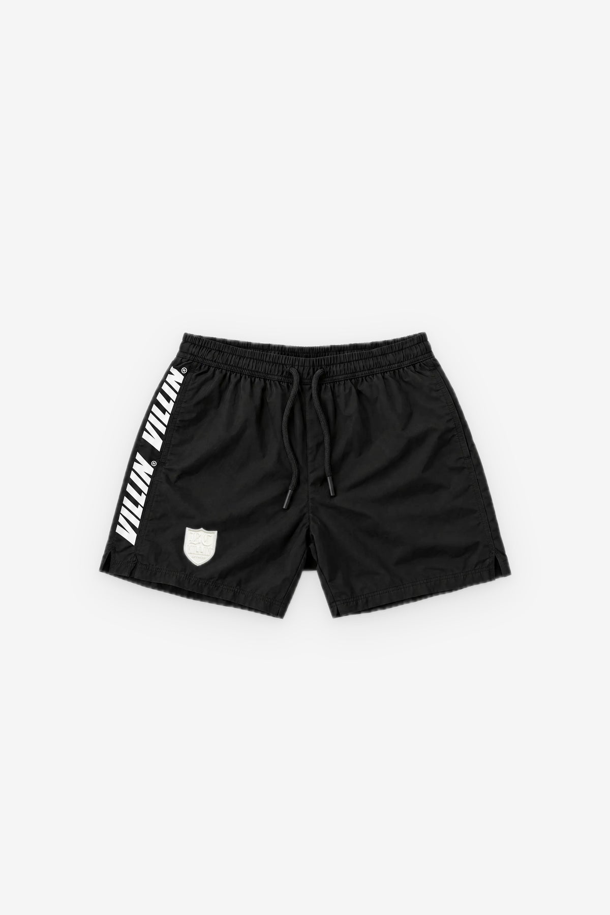VILLIN Outlaw Shorts in Black — flat lay