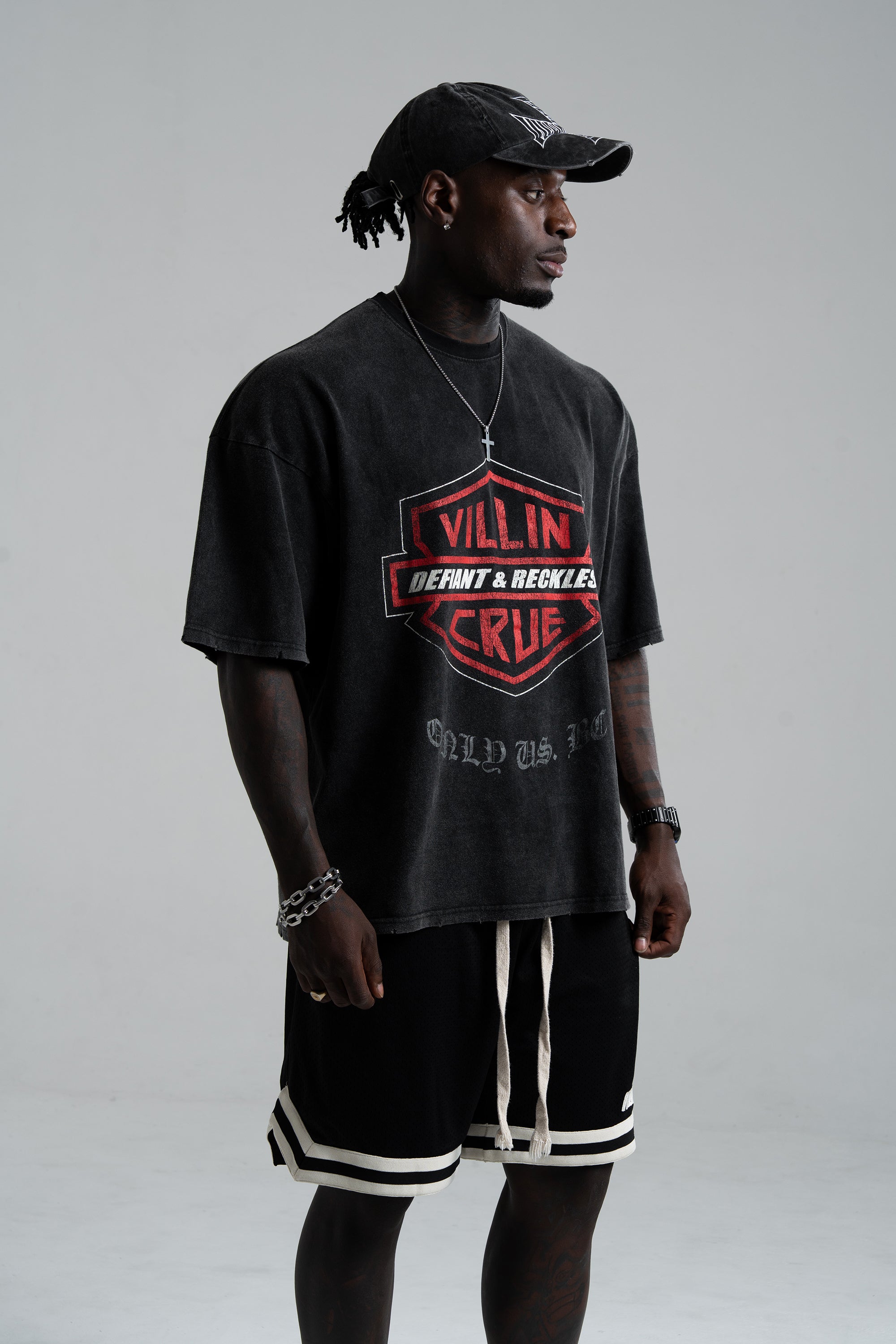 RIDER 'OVERSIZE' T - VINTAGE BLACK