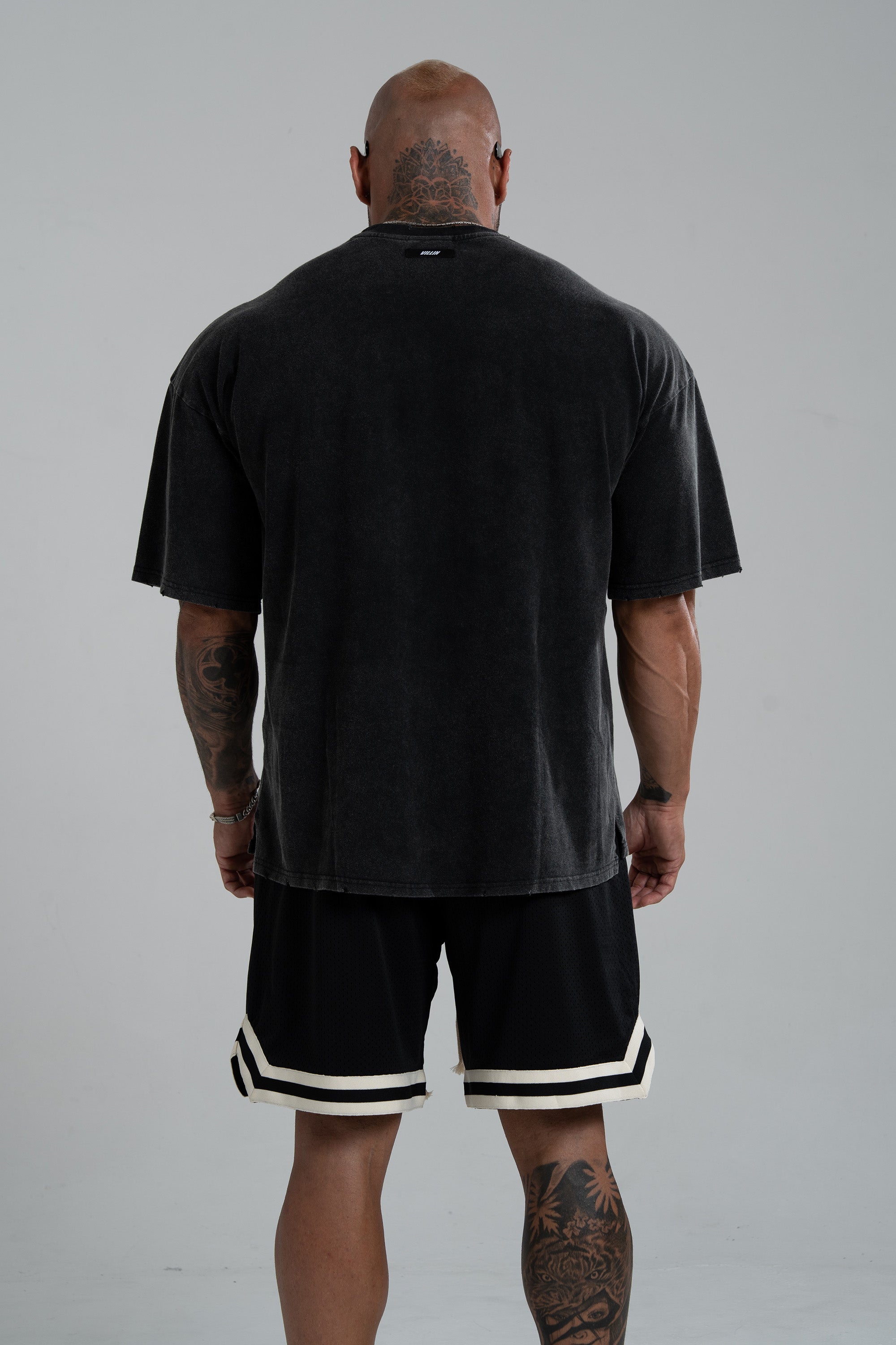 VILLIN RIDER oversized tee in vintage black — men's