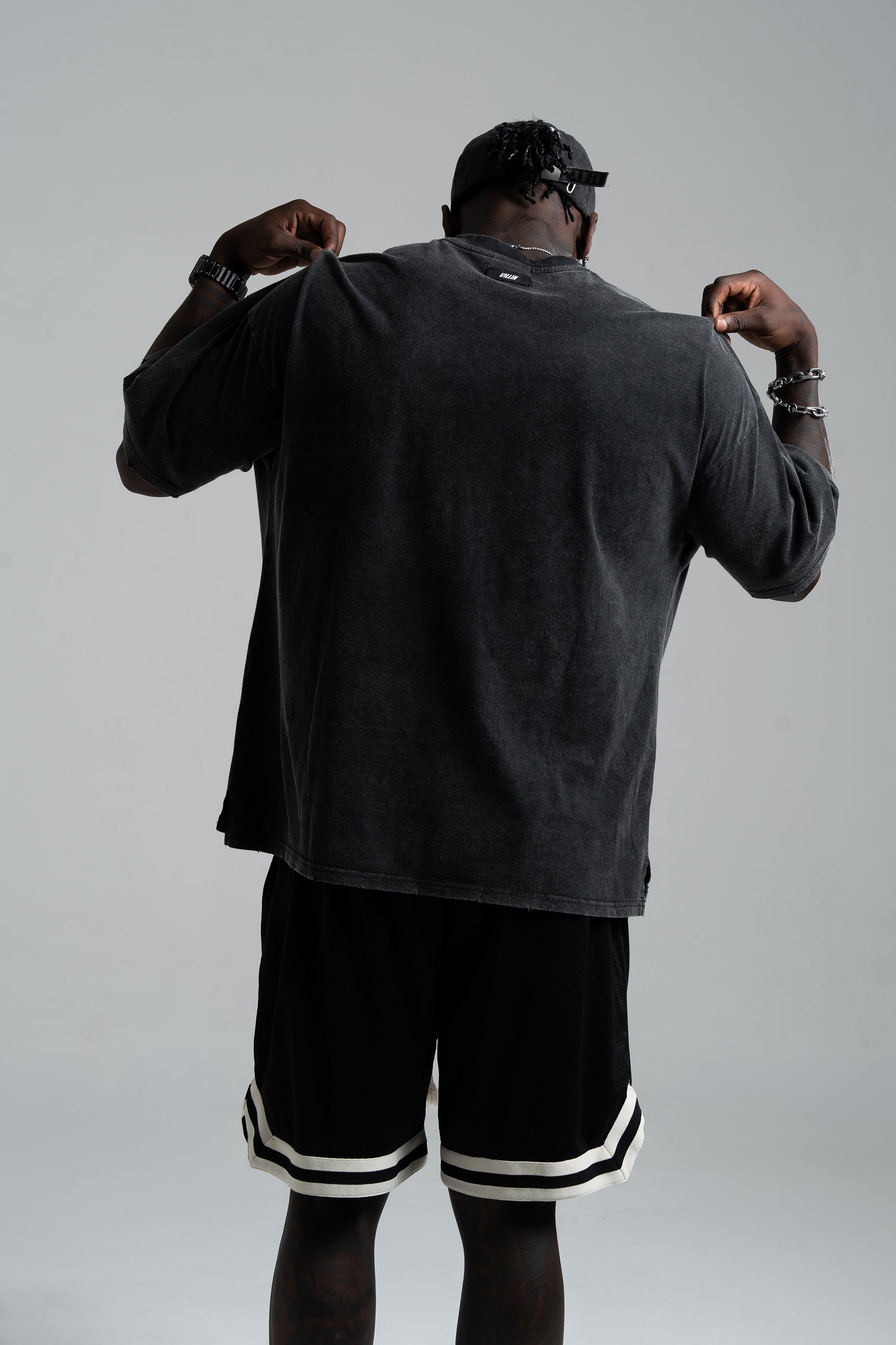 VILLIN HELLBOUND oversized tee in vintage black — men's