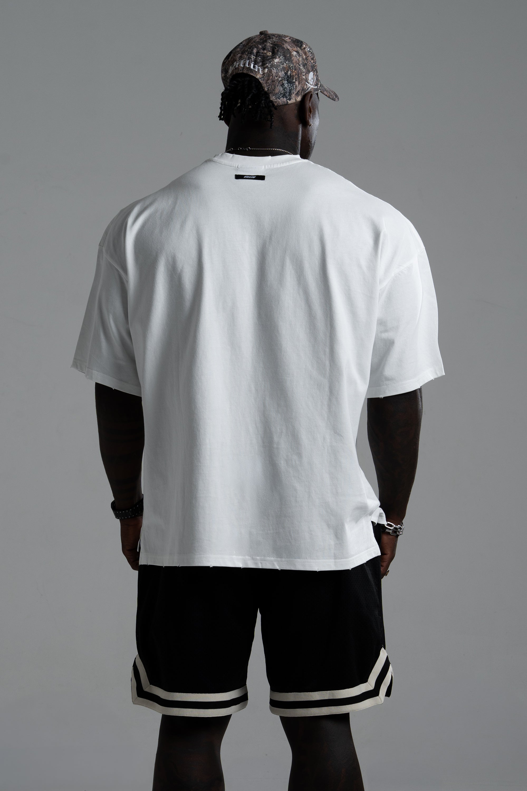 VILLIN RIDER oversized tee in vintage white — men's