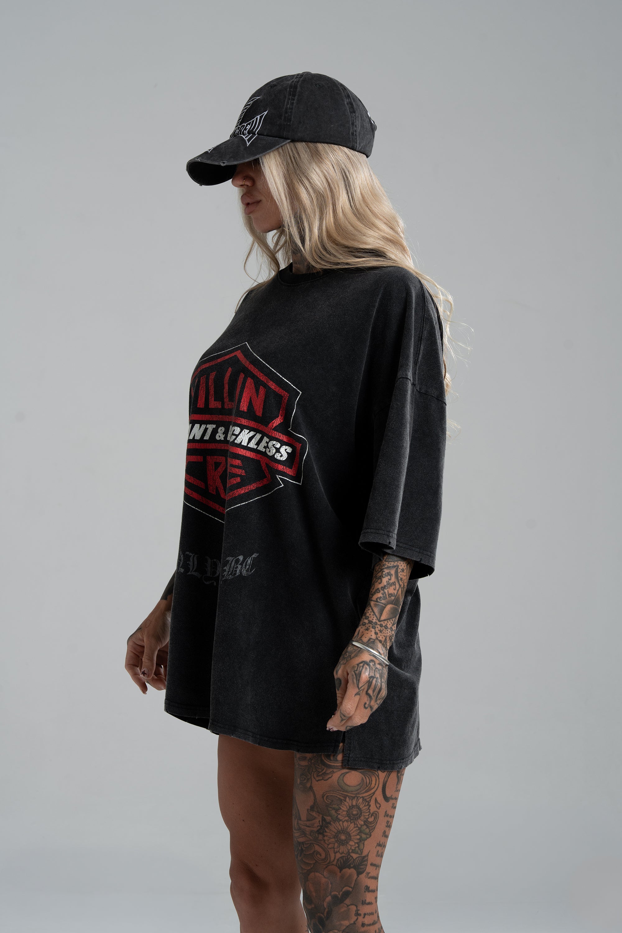 RIDER 'OVERSIZE' T - VINTAGE BLACK
